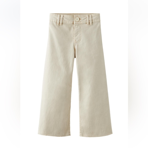 Zara Kids Beige Wide-Leg Jeans - Picture 1 of 3